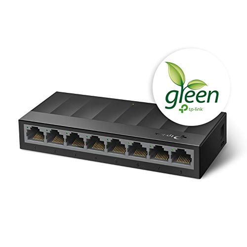 TP-Link LS1008G 8-Port Desktop Switch (8 x Gigabit Auto-Negotiation RJ45 Ports, IEEE 802.3X, Plug and Play, energiesparend… – Ansicht 3