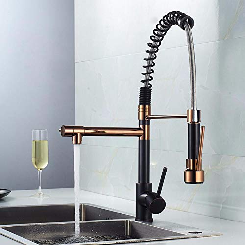 Robinet de cuisine multifonction rotatif avec douchette eau chaude froide - 5