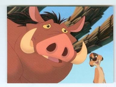 Pumbaa and Timon trading card The Lion King 1995 Skybox #39