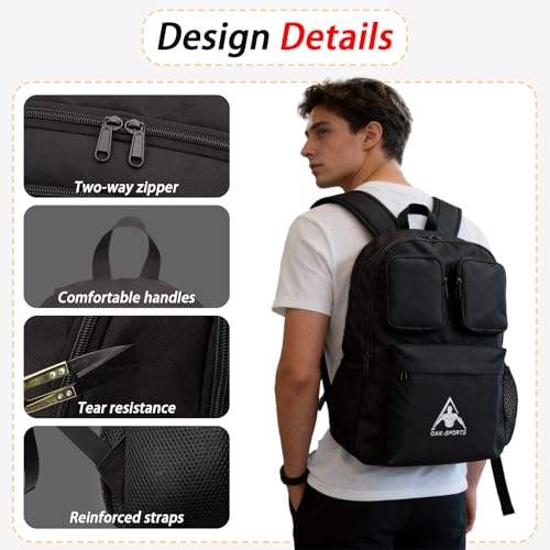 Mochila Casual para Laptop 18 Pulgadas Unisex Negra miniatura 3