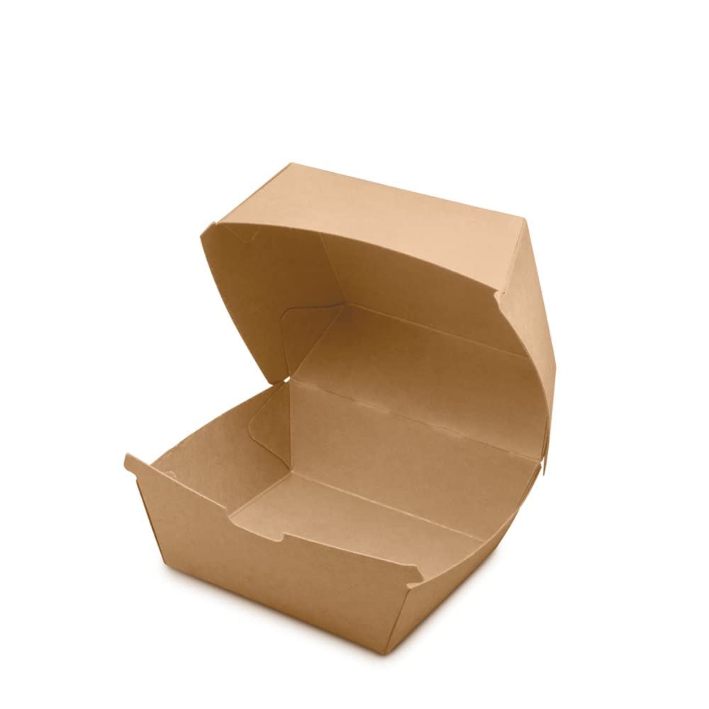 Générique 600 Boites burger en carton kraft brun S 10x10x7 cm petite taille