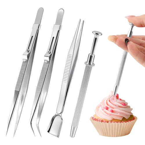 4Pcs Sprinkles Tools For Cake Decorating,Stainless Steel Pearl Grabber Pen