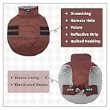 Hjumarayan Hundemantel, Wattierend Winterjacke Geschirröffnung, Warme Wintermantel Gefüttert Kleidung Mantel für Border Collie, Englische Bulldogge, Australian Shepherd (Rotbraun XL)