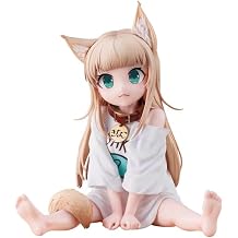 Kinako Figure Sitting and Eating Fish Kinako Anime PVC Action Figure Statue Cartoon Character Collectible Model Desktop Decoration 14cm