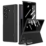 Ruky for Z-Fold 7 Case with Privacy Screen Protector, [Anti Spy&Support Wireless Charging] with Hidden Foldable Kickstand, Slim Hard Shockproof Protective Phone Case for Samsung Galaxy Z Fold 7, Black
