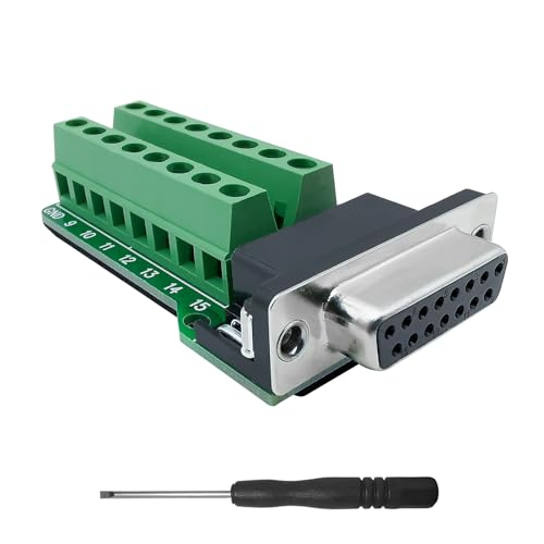 Image of iYueMps DB15 Breakout Board,D-SUB 15Pin Female Terminal DB15 2Row Jack Port to Solderless Terminal Breakout Board Connector (Female)