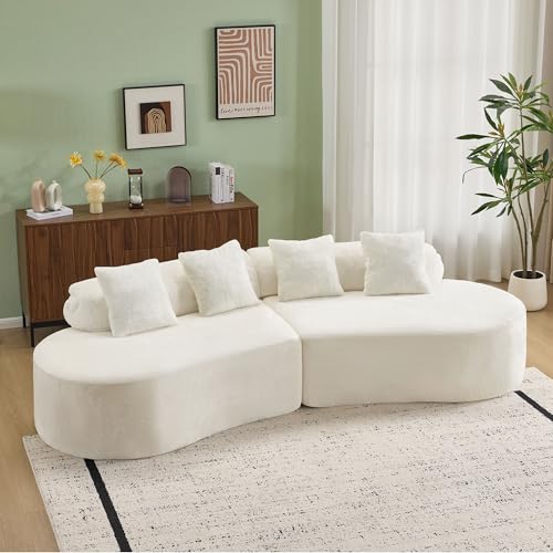 KEIKI 111.4" Curved Sofa, Sectional Couch, Compression Sofa for Living
