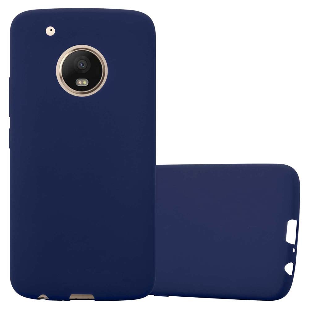Custodia Cadorabo Candy TPU Per Motorola Moto E4 - Morbida E Sottile, Blu Scuro