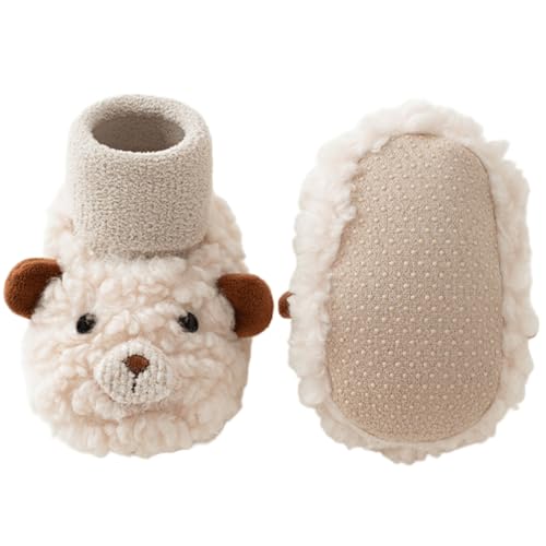 Upgrades Infant Walking Shoes Soft Soles Not Slip Breathable Easy Wear Baby Toddler Walking Shoes for Autumn & Winter Beige