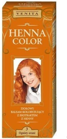 Henna Color 3 Flaming Orange Hair Balsam Hair Colour Natural Hair Dye Eco-Friendly