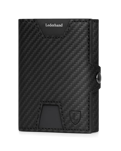 Lederhand Neo Wallet, carbon, 8 cm, Mini coin compartment