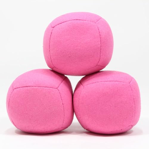 Zeekio Astro Juggling Ball Set - 100g Shredded Rubber Filled - Super Soft - Set of Three (3) (Pink)