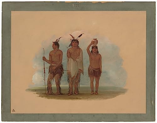 Poster Indiens Walla Walla George Catlin toile décoration murale 50x70 cm