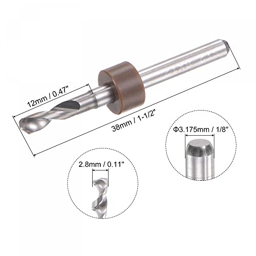 Uxcell Micro Pcb Drill Bit Set, 1/8" Shank 2.8Mm Solid Tungsten Carbide Cnc Engraving Print Circuit Board Drill Bits Rotary Tool 10Pcs #TOP1