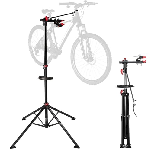 Beauenty Bike Repair Stand - Bike Maintenance Workstand Folding Bicycle Workshop Stand Maintenance Mechanic Bicycle Stand Rack with Four Legs Portable Rack Height Adjustable 360 Rotatable