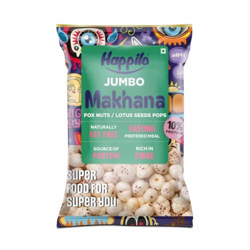 Image of Happilo Premium Jumbo Fox Nuts (Phool Makhana) 200g, Healthy Snack Low Calorie Gluten Free and Vegan