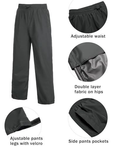 COOFANDY Conjunto de chuva masculino de 2 peças, impermeável, respirável, leve, jaqueta de chuva e c