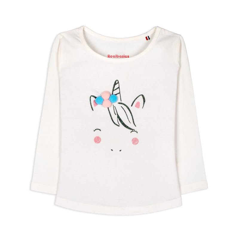 Image of Real Basics Girls Regular Fit Full Sleeves Tshirt (Pack of 1)