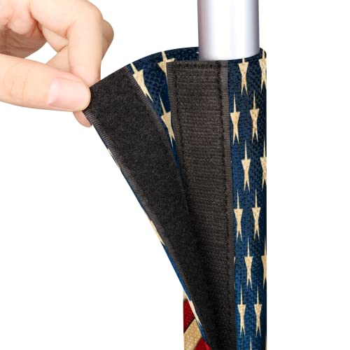 Image of Pardick 4th of July USA Flag Refrigerator Door Handle Covers Set of 2 Washable Fridge Dishwasher Oven Mocrowave Door Decor Protector Handle Cover Keep Your Kitchen Appliance Clean