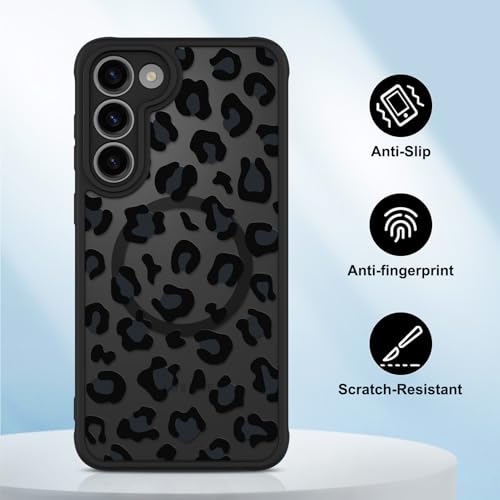 Coque de téléphone Samsung S23 imprimé léopard noir protectrice et rigide - 5