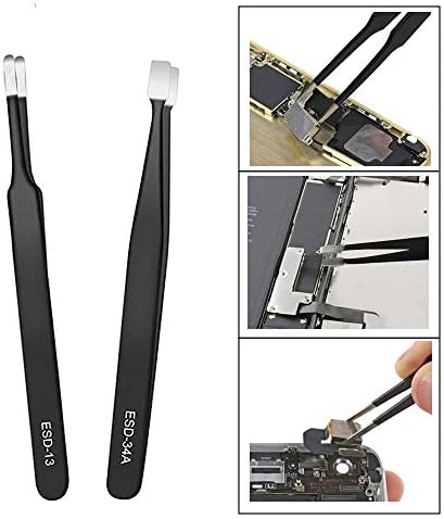 N/X ESD cımbız alet seti, 9 parçalı hassas cımbız seti, manyetik olmayan uçlar, elektronik, lehim, el işi, laboratuvar, takı üretimi için - Görsel 5