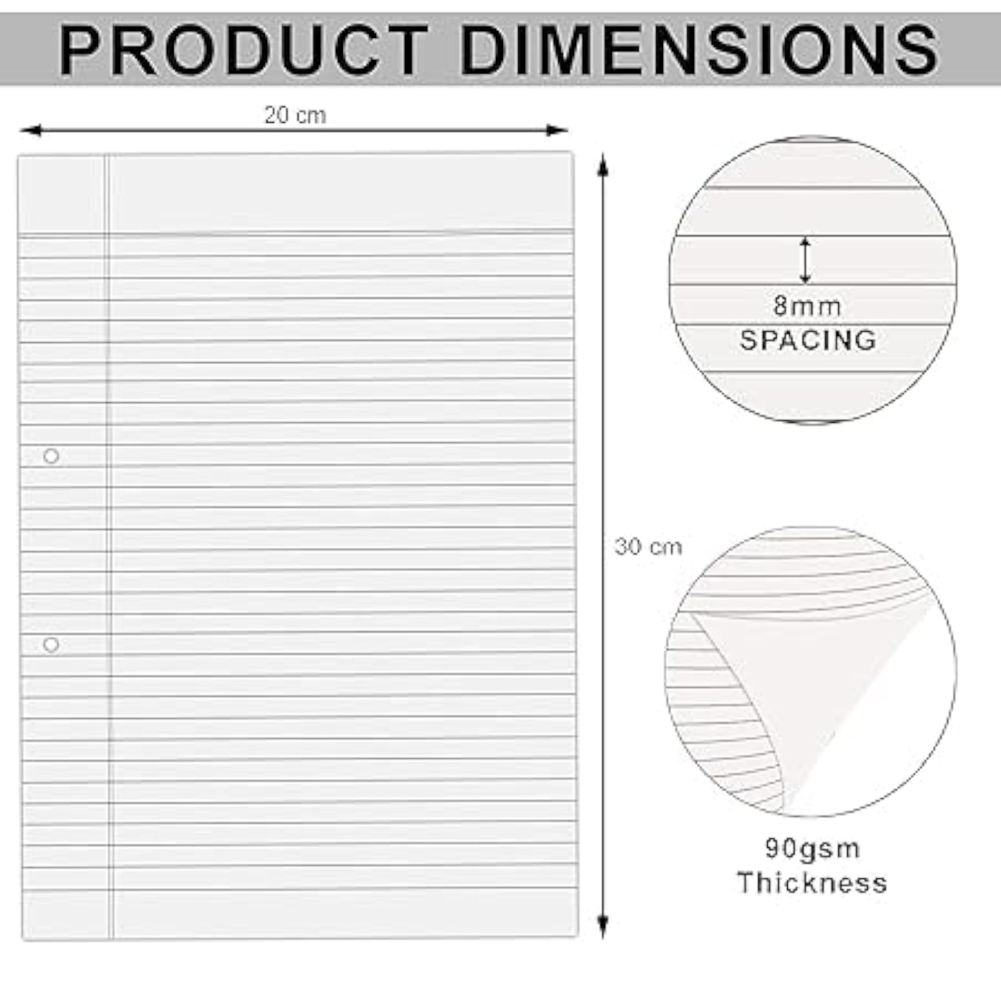 CRAFTREE Ruled Project Sheets, 100 Sheets