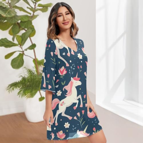 Robe d'été courte fluide dissimulant les formes style swing - 3