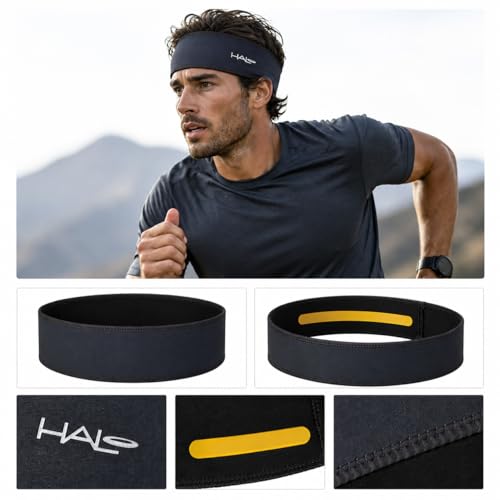 Image of Halo Headband Halo II, 2 inch Wide Sweatband Pullover Running Headband for Men and Women, No Slip with Moisture Wicking Dryline Fabric and Sweat Channeling Technology