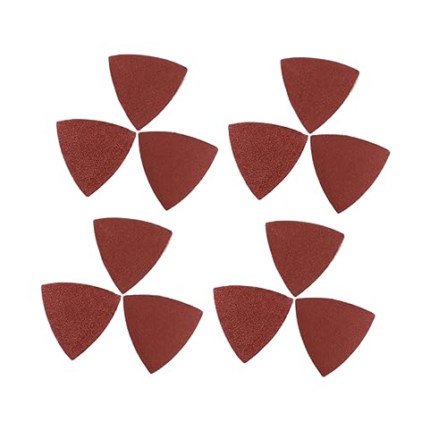 SOLUSTRE 100 Triangular Sanding Paper Abrasive Grit Angle Pad Sandpaper Detail Fine Self-Stick Sanding Discs Red