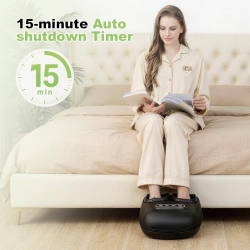 Image of LINGTENG Foot Massager, Heated Foot Massager (Agate Black) | Deep Kneading-Detachable Washable-Home Office Underdesk-Men Women Parent Senior-Birthday Anniversary Christmas Valentine Gift