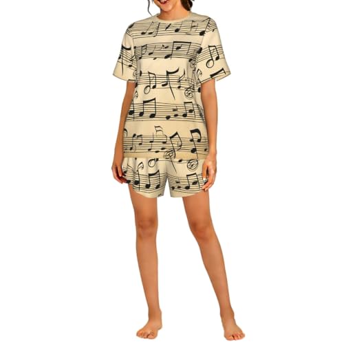 Pyjama notes de musique femme vêtement de nuit anti frottement