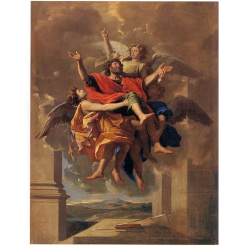 Impression giclée Le Ravissement de Saint Paul de Poussin 101,6x127cm pour habiller un mur vide