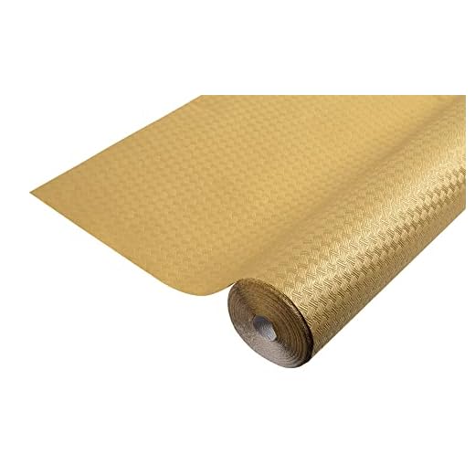 Pro Nappe - Ref 802057I - Mantel desechable en Papel gofrado - Gofrado único, estético y Profundo - Rollo de 20 M de Largo y 1,20 M de Ancho - Color Dorado Metalizado - Fabricado en Francia