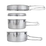 BeGrit Backpacking Camping Cookware Mini Picnic Camping Cooking Mess Kit with Pot and Pan Set for Hi