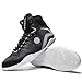 OUSUO Mens Boxing Shoes Wrestling Shoes High Top Fitness Sneakers Powerlifting Boots Zero Drop Sole Black&White 8