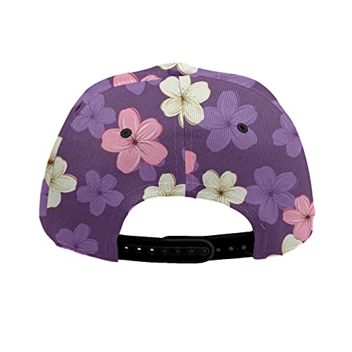 Women Baseball Caps Purple Flower Print Dad Hats Trucker Adjustable Fashion Funny Sport Casual For Girls Sun Hats #TOP4
