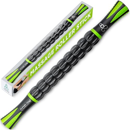 Cozlow Muscle Roller Stick – Noir Vert – Outil de...