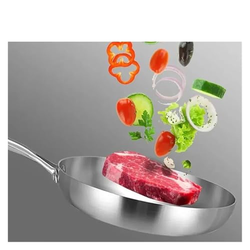 LIZHAYG Stainless Steel Frying Pan 3PCS/Set Stainless Steel Frying Pan NonStick Pan Fried Steak Pot Uncoated Kitchen Cookware for Gas Stove Induction Cooker(3PCS-A) - Image 7