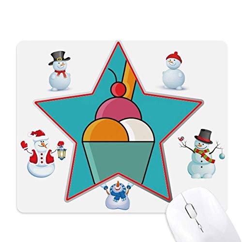Tapis de souris bonhomme de neige chocolat glace étoile anti glisse