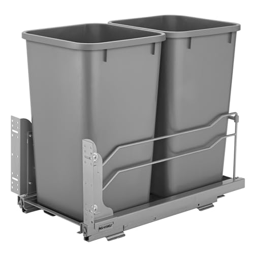 Rev-A-Shelf Double Pullout Trash Can for Base Kitchen Cabinets