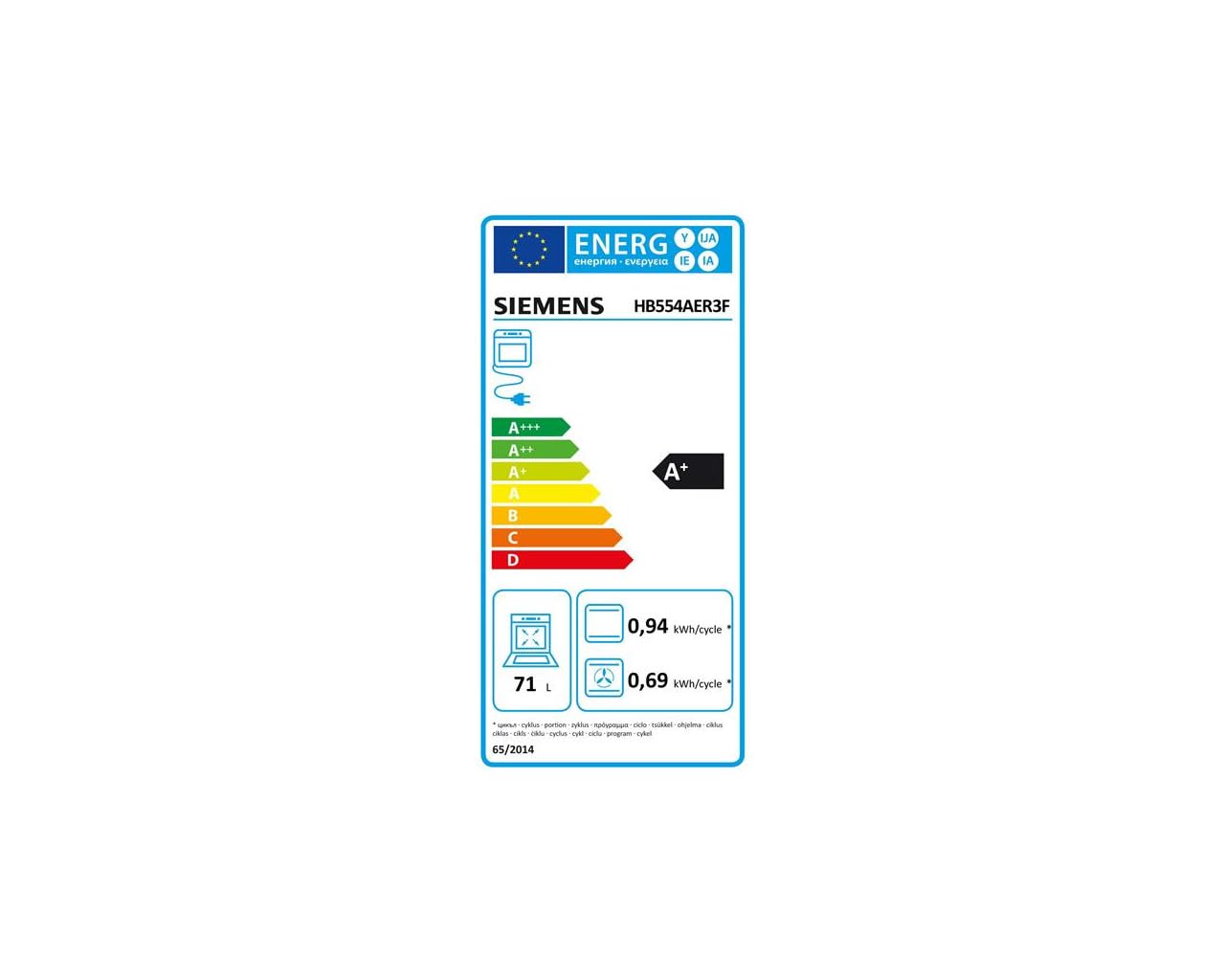 Four Intégrable Multifonction 71l 60cm À Ecoclean+hydrolyse - HB554AER3F