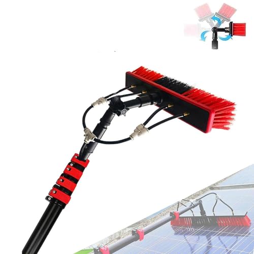 Window Cleaner Kit Water/Hose Fed Pole - Professional Telescopic Window Washing with Extension Pole, 12Ft/3.6M, Shower Brush Equipment