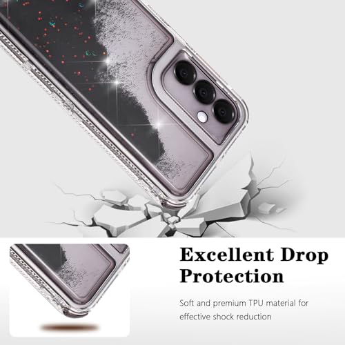 Designed for Galaxy A16 5G Phone Case with Liquid Glitter, 3-in-1 Military-Grade Protection & Sparkling Quicksand Design, Clear Anti-Yellowing Bling Samsung A16 5G Phone Case for Women 6.5” - image 5