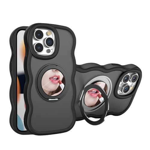 Coque miroir iPhone 15 support rotatif 360 degrés premium