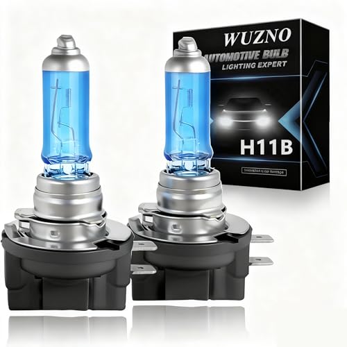 Wuzno H11B Halogen Headlight Bulb, Fit Low Beam of Elantra 2007-2010, Santa fe 2009-1016, Sonata 2009-2010, Optima 2007-2013,Forte 10-13, Sportage 2011-2016. 12V 55W White 5000K Long Life 2 Pack