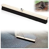 Yiyiring 36 Inch Horsehair Concrete Broom Finishing Tools Multi-Purpose Floor Brush with Handle Socket for Fine Sweep Cleaning Concrete and Wooden Floors