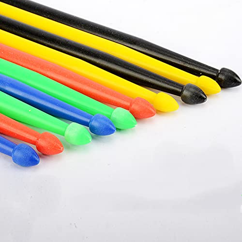 Drumsticks aus Nylon, 5A, professionell, leicht, Kunststoff, langlebig, Jazz-Übung, Drumsticks mit Anti-Rutsch-Griffen für Kinder und Erwachsene, Musikinstrument, Percussion-Zubehör, 1Paar Schwarz - Image 6