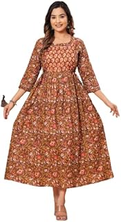 STYLE HEAVEN Cotton Printed Maternity Gown/Feeding Gown/Side Zip Gown Price In India