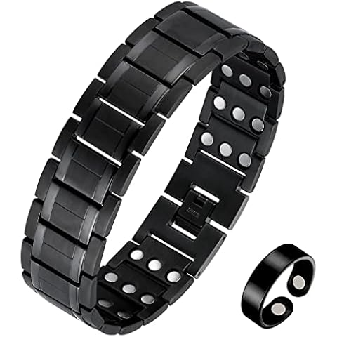Jecanori 3X Ultra Strength Magnetic Bracelet for Men.Men's Titanium Steel Bracelet with 57 Magnets(3500 Gauss).Adjustable Wristband Brazaletes with Free Adjustment Tool and Gift Box Cover