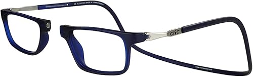 Clic Lentes de lectura magnéticos con bloqueo de luz azul, lectores de computadora con patillas ajustables, ejecutivo XL (XL-XXL)